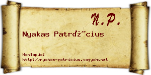 Nyakas Patrícius névjegykártya